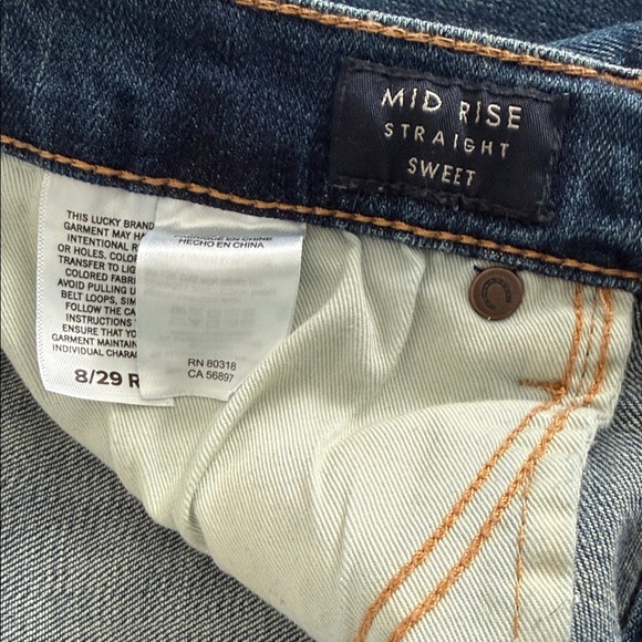 Lucky Brand Mid rise Straight Sweet Dark Blue Jeans - Picture 9 of 10